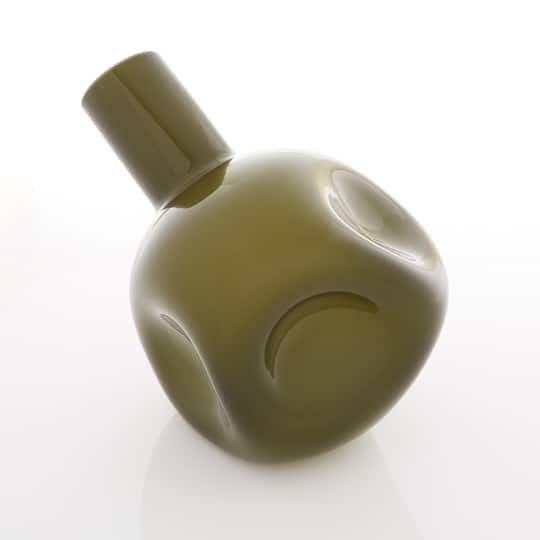 6" Hunter Green Abstract Vase